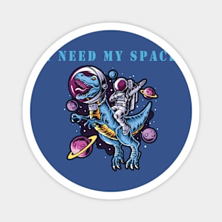 i need space astronaut dabbing in space on a trex Magnet